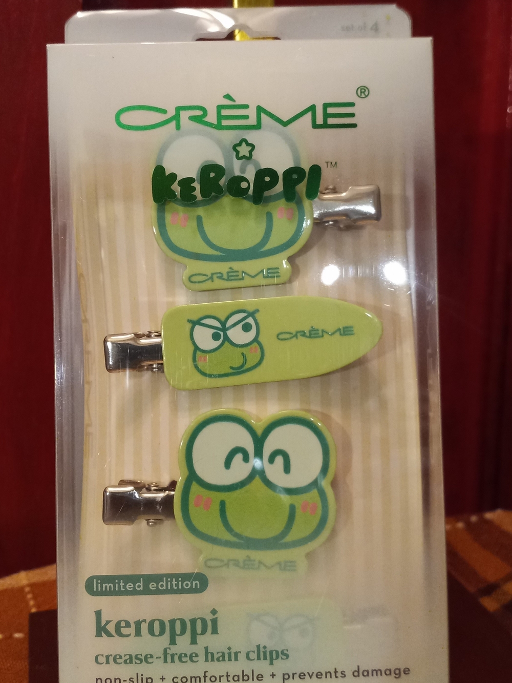CREME Keroppi Green Kids Hair Clip Set - 3 Pack